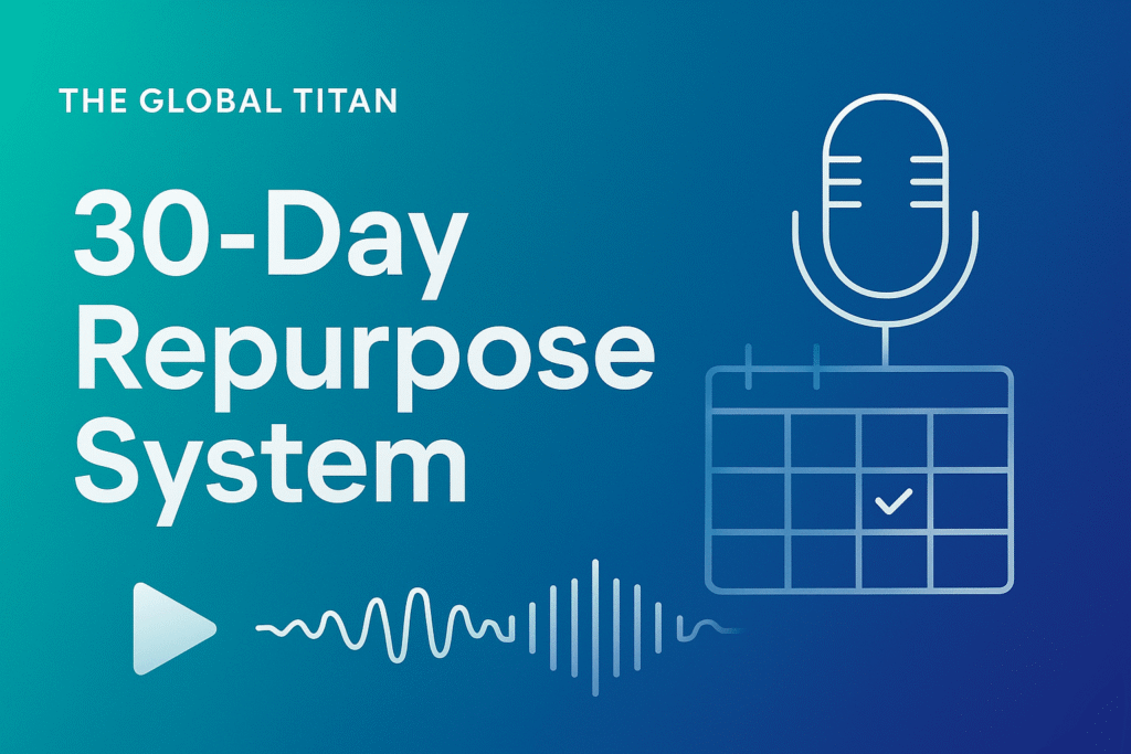 One Episode, Thirty Days of Content: Your Repurposing System